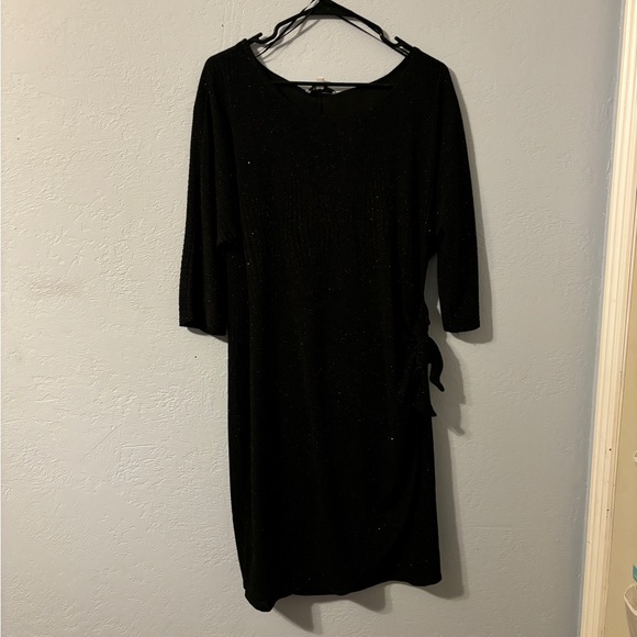 Sparkly black textured dress, knotted waist, size xl - Picture 2 of 9